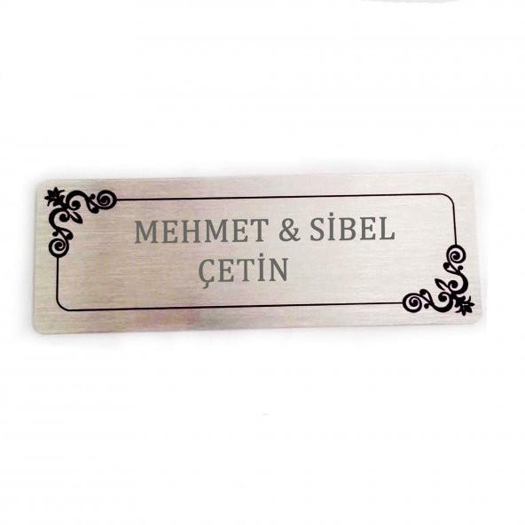 İsme Kişiye Özel Gümüş Renk Kapı Arkası İsimlik ürün görseli 1
