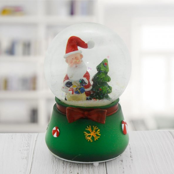 8x12cm Müzikli Işıklı Kar Küresi Noel Baba Yılbaşı ürün görseli 1