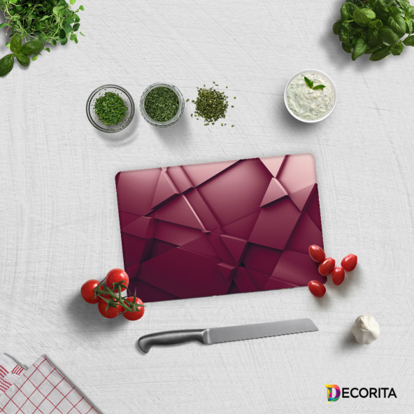 DECORITA Cam Kesme Tahtası- Asil Bordo ürün görseli 1