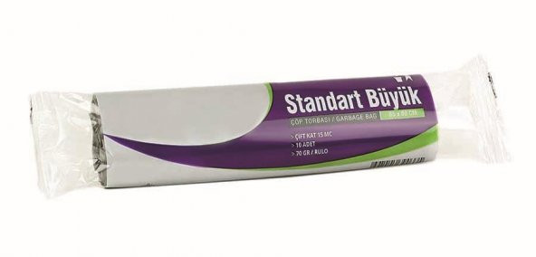 BÜYÜK BOY ÇÖP TORBASI 65*80 (10 LU) 15 MİCRON FT485 ürün görseli 1