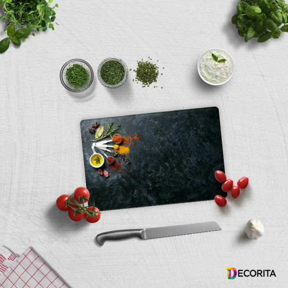 DECORITA Cam Kesme Tahtası- Baharat Çeşnisi ürün görseli 1