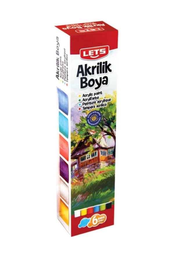 Lets Akrilik Boya 6 LI 25 ML Ana Renkler L-5200 ürün görseli 1