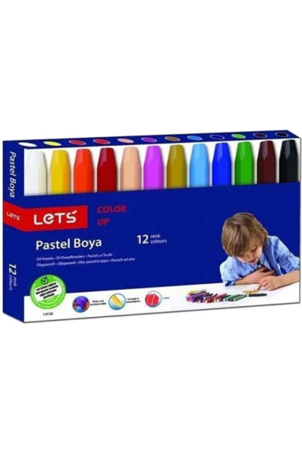 Lets Pastel Boya Karton Kutu Köşeli 12 Renk L-6120 ürün görseli 1