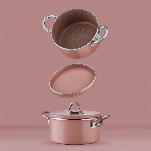 Neva Rose Chocolate 8 Parça Graye Tencere Seti - Resim 3