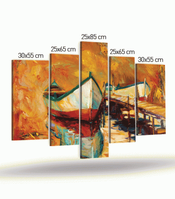 Georgia 5 Parça Kanvas Tablo 135X85 Cm - Resim 5