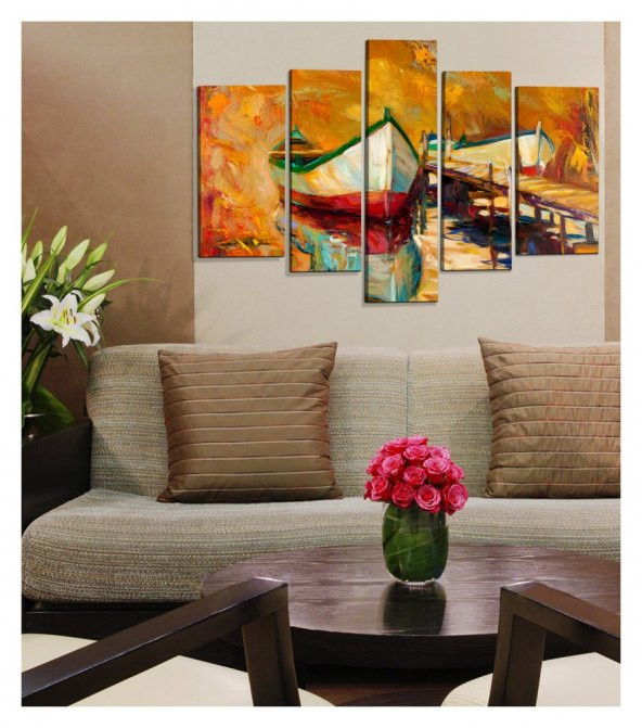 Georgia 5 Parça Kanvas Tablo 135X85 Cm - Resim 3