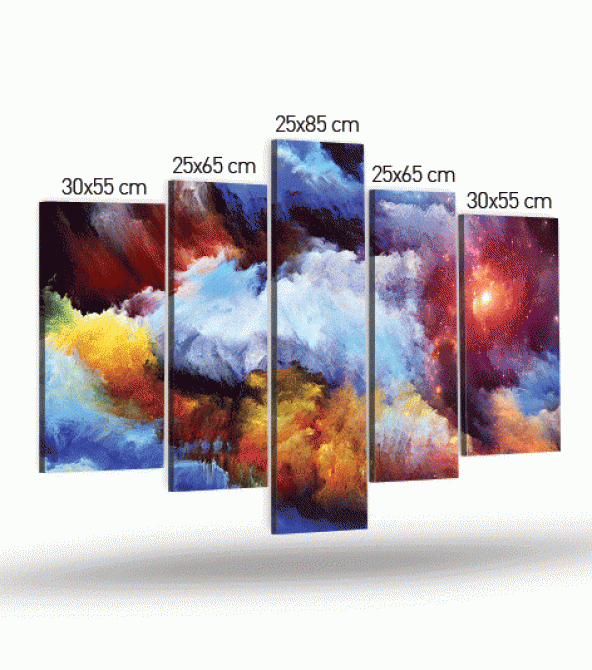 Little More Time 5 Parça Kanvas Tablo 135X85 Cm - Resim 4