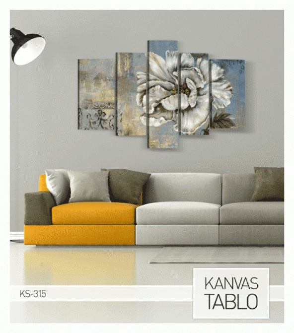 Carribean Blue 5 Parça Kanvas Tablo 135X85 Cm - Resim 3