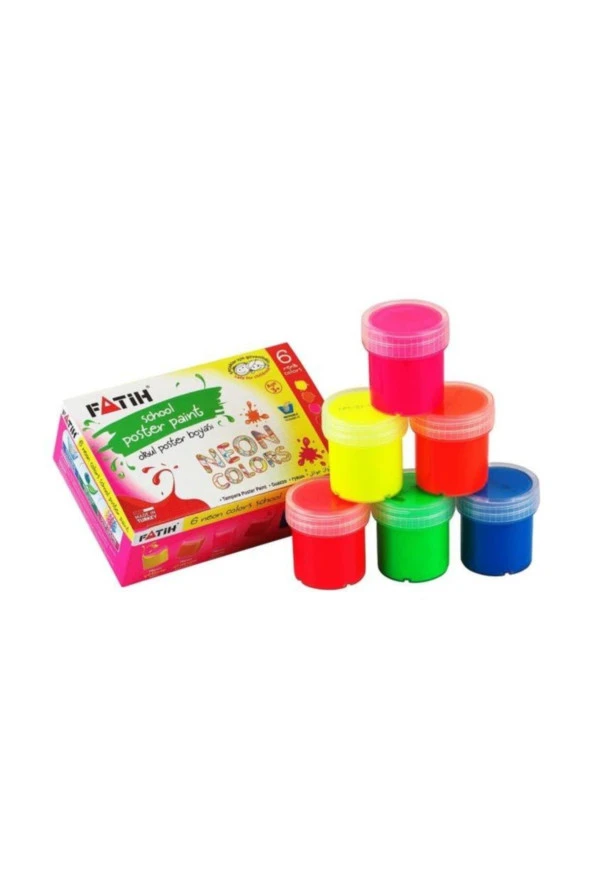 Fatih Guaj Boyası Neon 6 Renk 6x25=150 ML ürün görseli 1