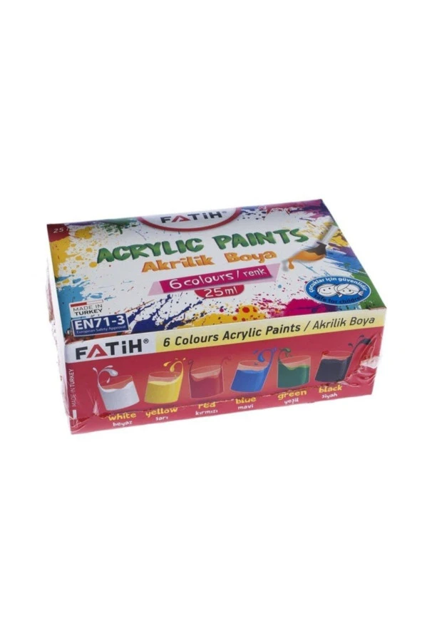 Fatih Akrilik Boya 25 ML 6 LI Takım Karışık ürün görseli 1