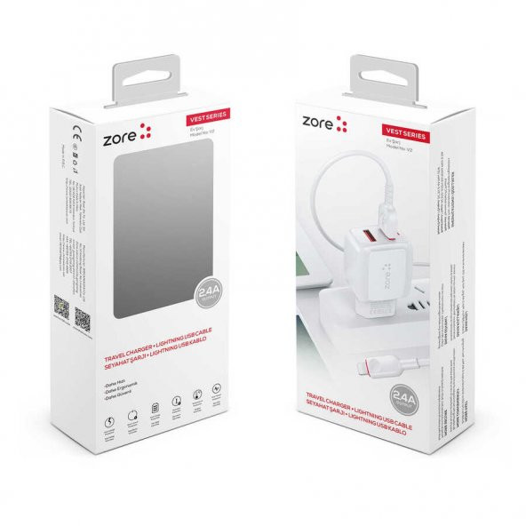 iPad Vest V2 Lightning 2 in 1 2.4A Hızlı Şarj Seti - Resim 8