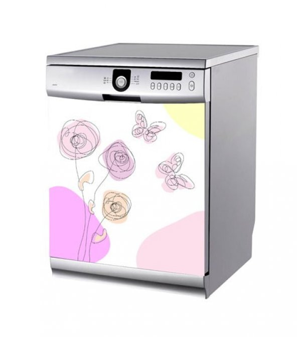 Çizgiler Bulaşık Makinesi Sticker - Resim 2