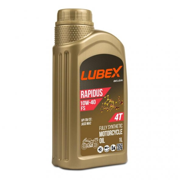 Lubex Rapidus FS 10W-40 1 Lt 4 Zamanlı Motosiklet Yağı ürün görseli 1