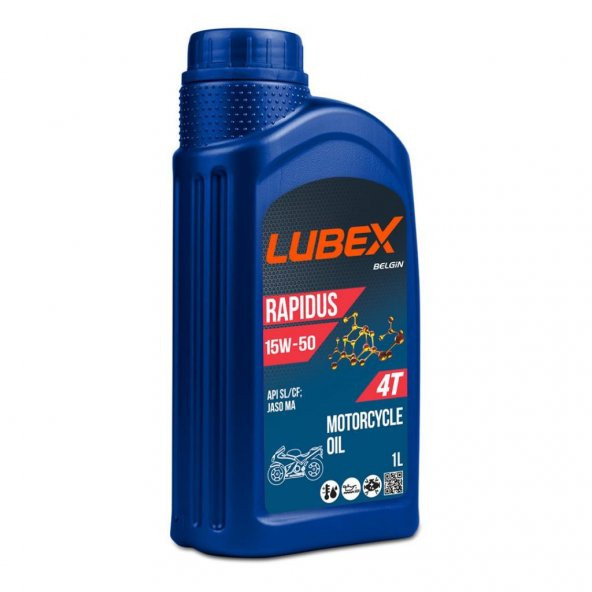 Lubex Rapidus 15W-50 1 Lt 4 Zamanlı Motosiklet Yağı ürün görseli 1