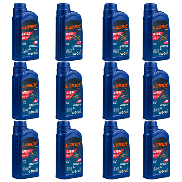 Lubex Rapidus 15W-40 1 Lt 4 Zamanlı Motosiklet Yağı (12 Adet) ürün görseli 1