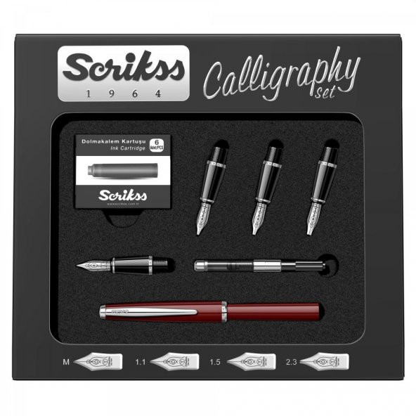 SCRIKSS KALIGRAFI SET OZEL KUTU BORDO (33) ürün görseli 1