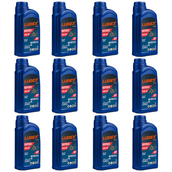 Lubex Rapidus 20W-40 1 Lt 4 Zamanlı Motosiklet Yağı (12 Adet) ürün görseli 1