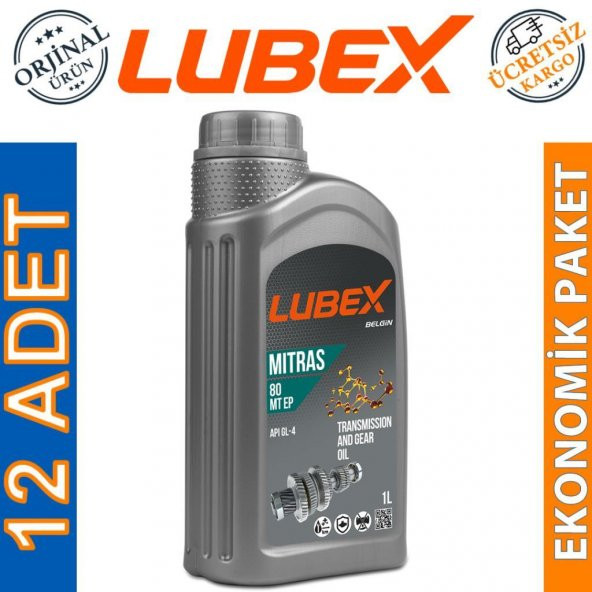 Lubex Mitras MT EP 80 1 Lt Manuel Şanzıman Yağı (12 Adet) ürün görseli 1