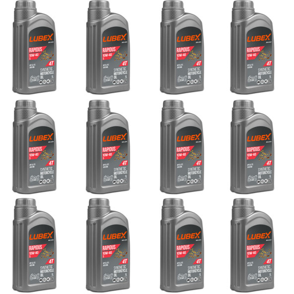 Lubex Rapidus S 10W-40 1 Lt 4 Zamanlı Motosiklet Yağı (12 Adet) ürün görseli 1