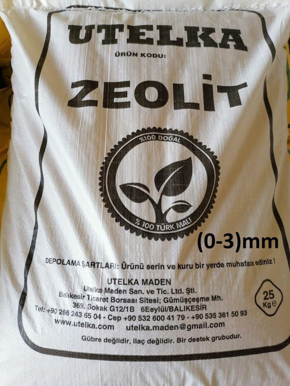 Utelka Zeolit 0-1mm (1 mm altı) 25 KG ürün görseli 1