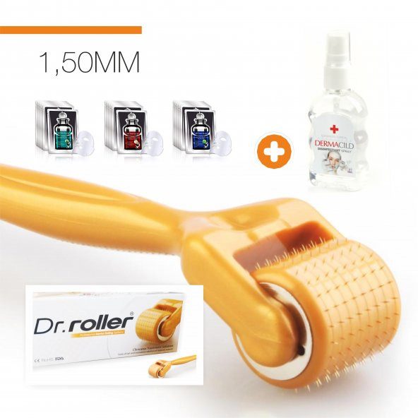 DR. ROLLER 192 İĞNE 1,50MM TİTANYUM İĞNE DERMAROLLER 3 ADET MONDSUB GÖZ ALTI VE ÇEVRESİ BAKIM MASKESİ ürün görseli 1