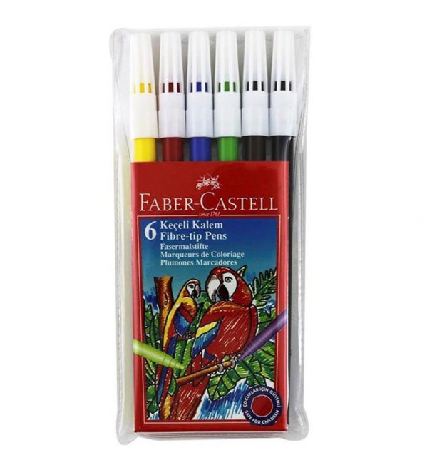 FABER KECELI KALEM 6 RENK YIKANABILIR (155106) ürün görseli 1