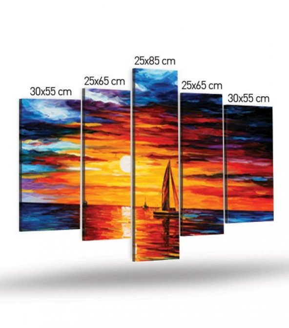 Play With Fire 5 Parça Kanvas Tablo 135X85 Cm - Resim 4