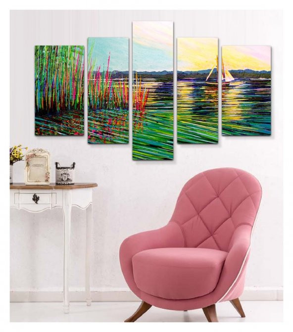 Thinking Out Loud 5 Parça Kanvas Tablo 135X85 Cm - Resim 3