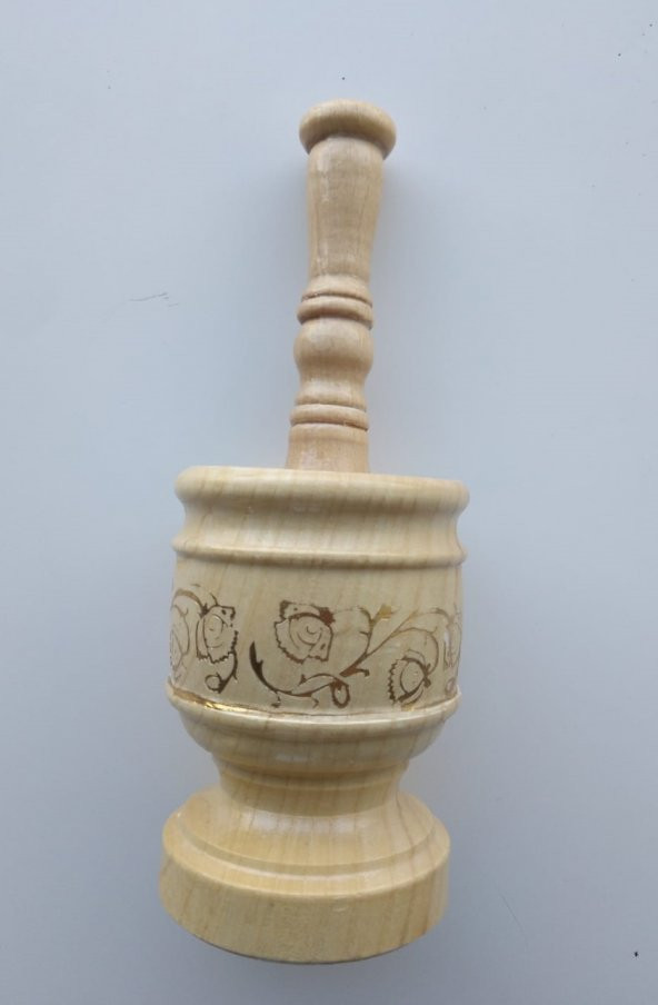 Ahşap Havan Dövecek Desenli Küçük Boy 10cm x 8cm ürün görseli 1