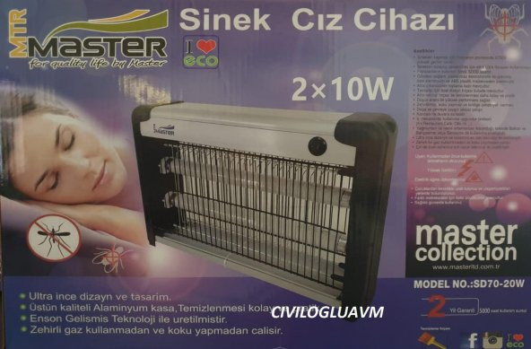 MASTER SD70-20W 2X10W SİNEK CIZ CİHAZI SİNEK ÖLDÜRÜCÜ ürün görseli 1