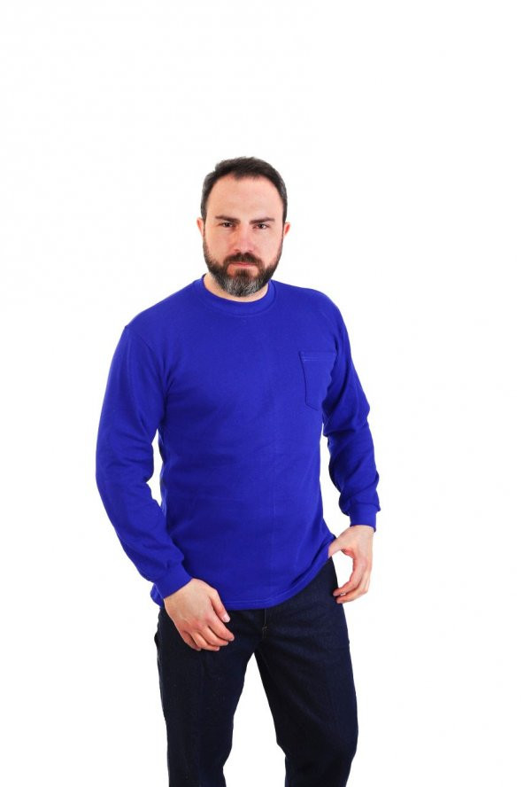 ESER - Bisiklet Yaka Sweatshirt - Cepli - Saks ürün görseli 1