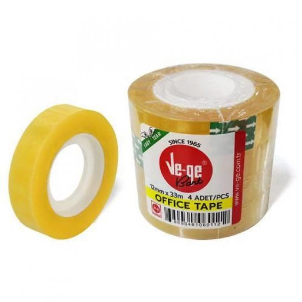 VEGE BANT SELEFON 12mmx33m 4 LU SARI SERIT (1233) ürün görseli 1