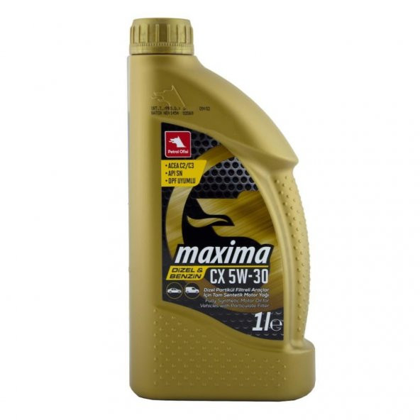 Petrol Ofisi Maxima CX 5W-30 1 Litre Tam Sentetik Motor Yağı ürün görseli 1