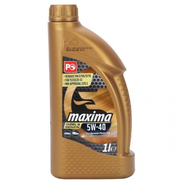 Petrol Ofisi Maxima 5W-40 1 Lt Motor Yağı ürün görseli 1