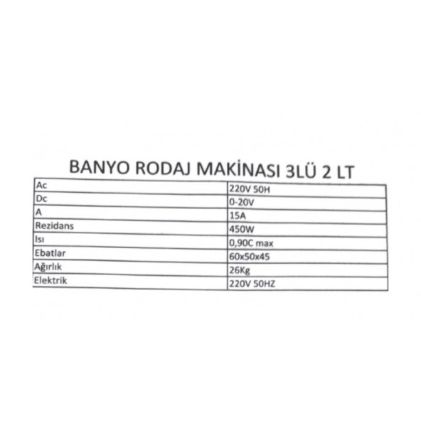 Banyo Rodaj Makinası 3x2lt. - Resim 2