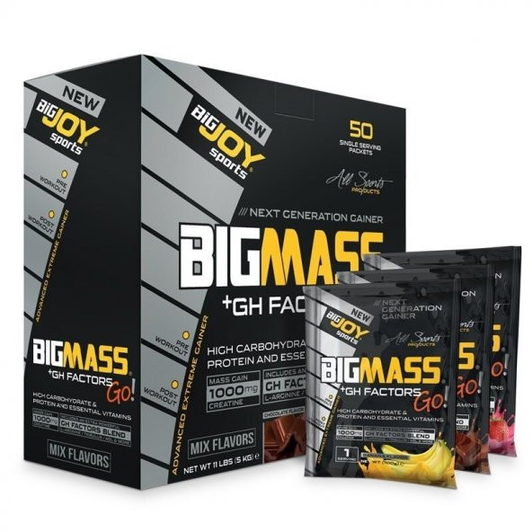 Big Joy Big Mass +GH Factors Go 5000 Gr 50 Saşe (AROMA SEÇENEKLİ) +3 HEDİYELİ ürün görseli 1