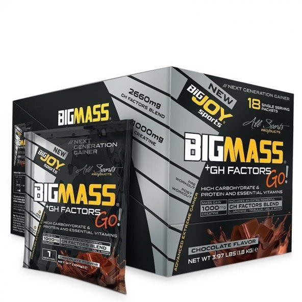 Big Joy Big Mass +GH Factors Go 1800 Gr 18 Saşe (AROMA SEÇENEKLİ) ürün görseli 1