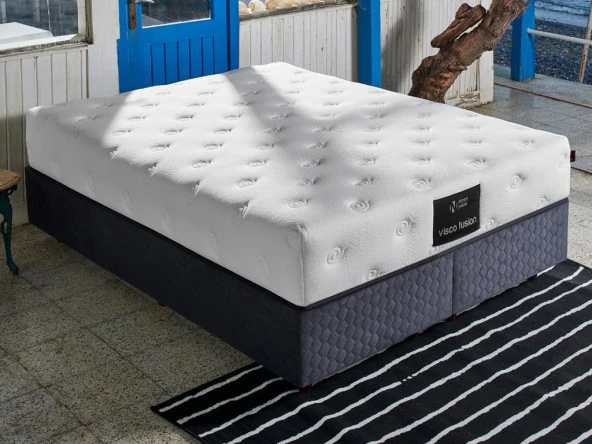 Visco Fusion Yatak 90x190 Tek Kişilik Paket Yaylı Visco Süngerli Yatak Extra Lüks Yumuşak Özel Tasarım ürün görseli 1