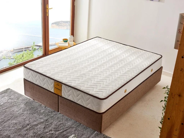 Exclusive Yatak 80x180 Tek Kişilik Visco Yatak Ekstra Lüks Yaysız Yatak 24 cm Pamuklu Keten Doğal Kumaş ürün görseli 1