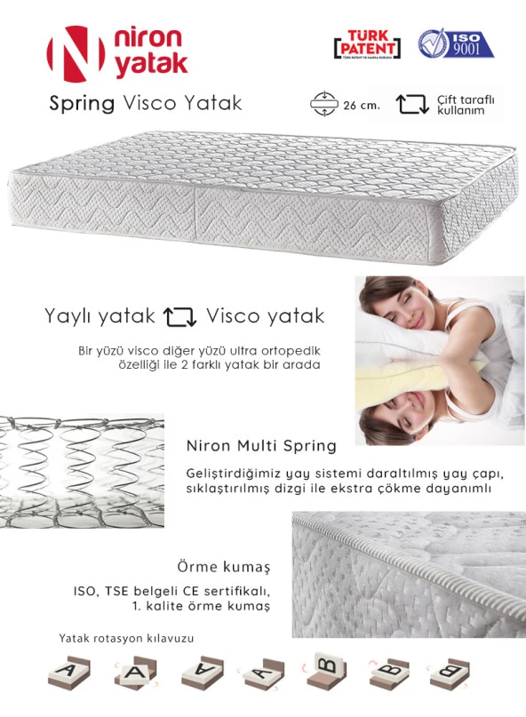 80x130 VISCO SPRING YATAK - Resim 7