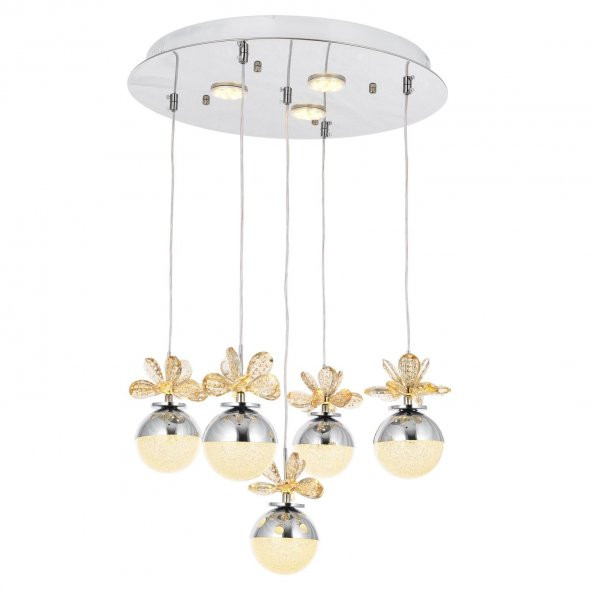 Eray Aydınlatma 9178-4+1+3R Krom Powerled 5 li Avize ürün görseli 1