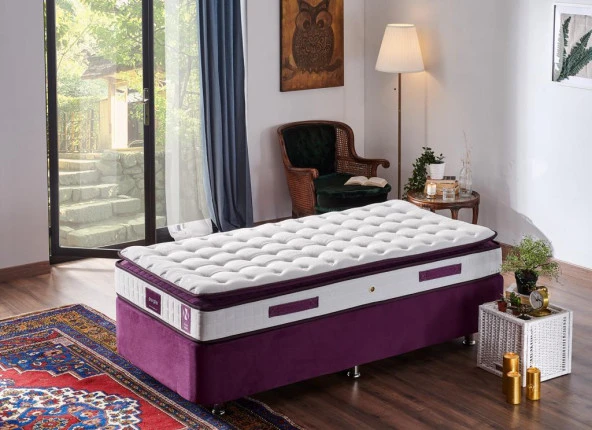 Niron Purple 90x190 Tek Kişilik Pedli Yatak Full Ortopedik Yaylı Yatak ürün görseli 1