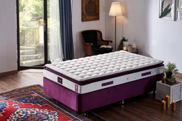 Niron Purple 120x200 Tek Kişilik Pedli Yatak Full Ortopedik Yaylı Yatak ürün görseli 1