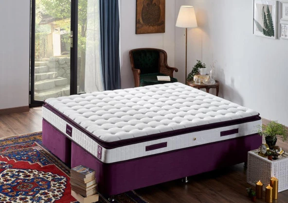 Niron Purple 140x190 Çift Kişilik Pedli Yatak Full Ortopedik Yaylı Yatak ürün görseli 1