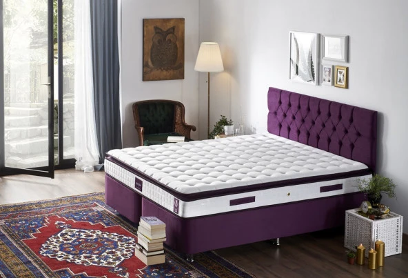 Niron Purple 180x200 Çift Kişilik Pedli Yatak Full Ortopedik Yaylı Yatak ürün görseli 1
