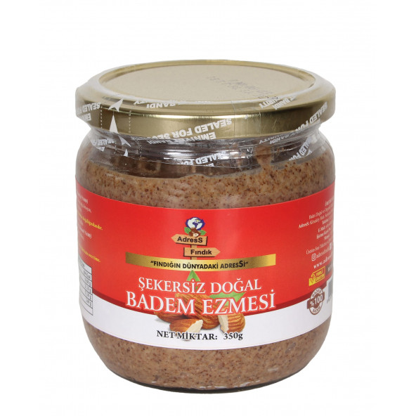 AdresS Fındık - Şekersiz Doğal Badem Ezmesi 350 g ürün görseli 1