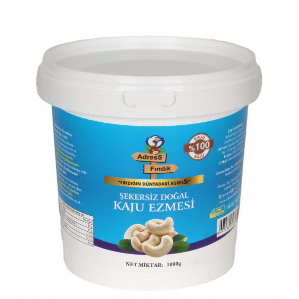 AdresS Fındık - Şekersiz Doğal Kaju Ezmesi 1 Kg ürün görseli 1