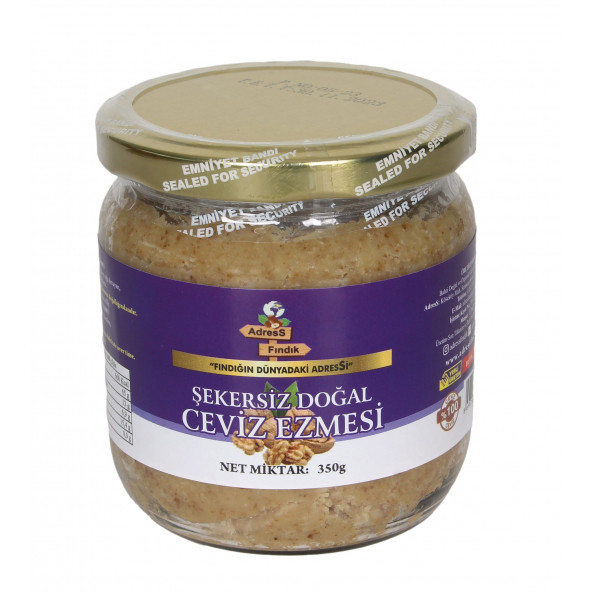 AdresS Fındık - Şekersiz Doğal Ceviz Ezmesi 350 g ürün görseli 1