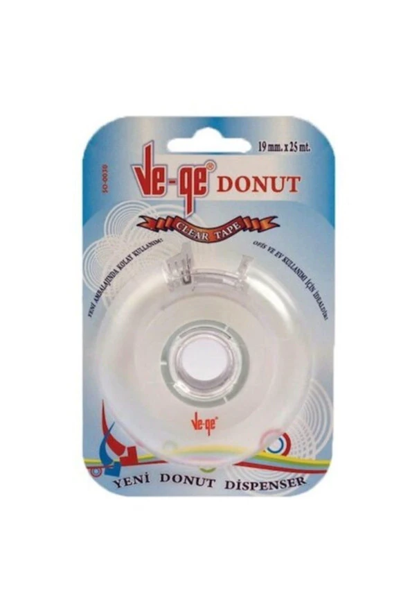 Ve-Ge Selefon Bant Donut Bant Makinalı 19x25 Şeffaf ürün görseli 1
