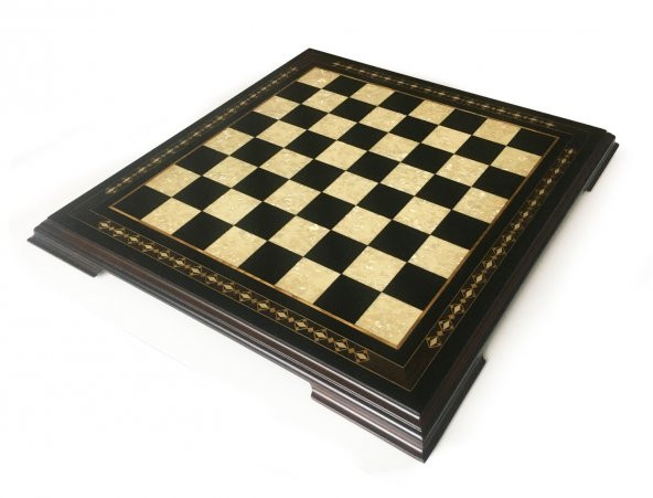 Helena Wood Art El Yapımı Masif Ahşap Sedefli Satranç Tablası 59x59 ürün görseli 1